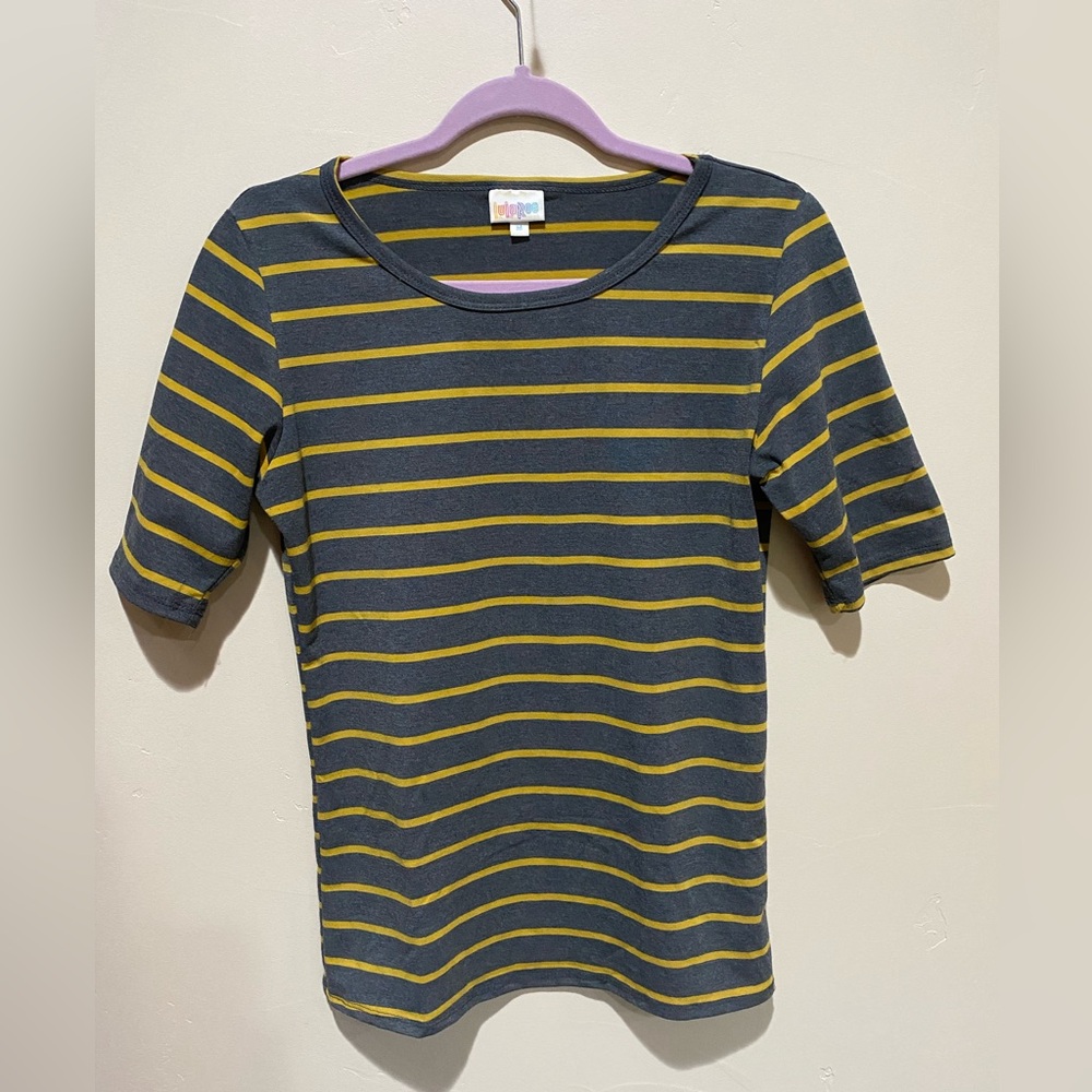 Lularoe Shirt Grey and Yellow